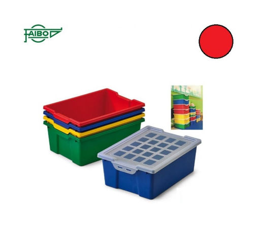 Picture of FAIBO STORAGE BOX WITH LID RED 42X31X15CM